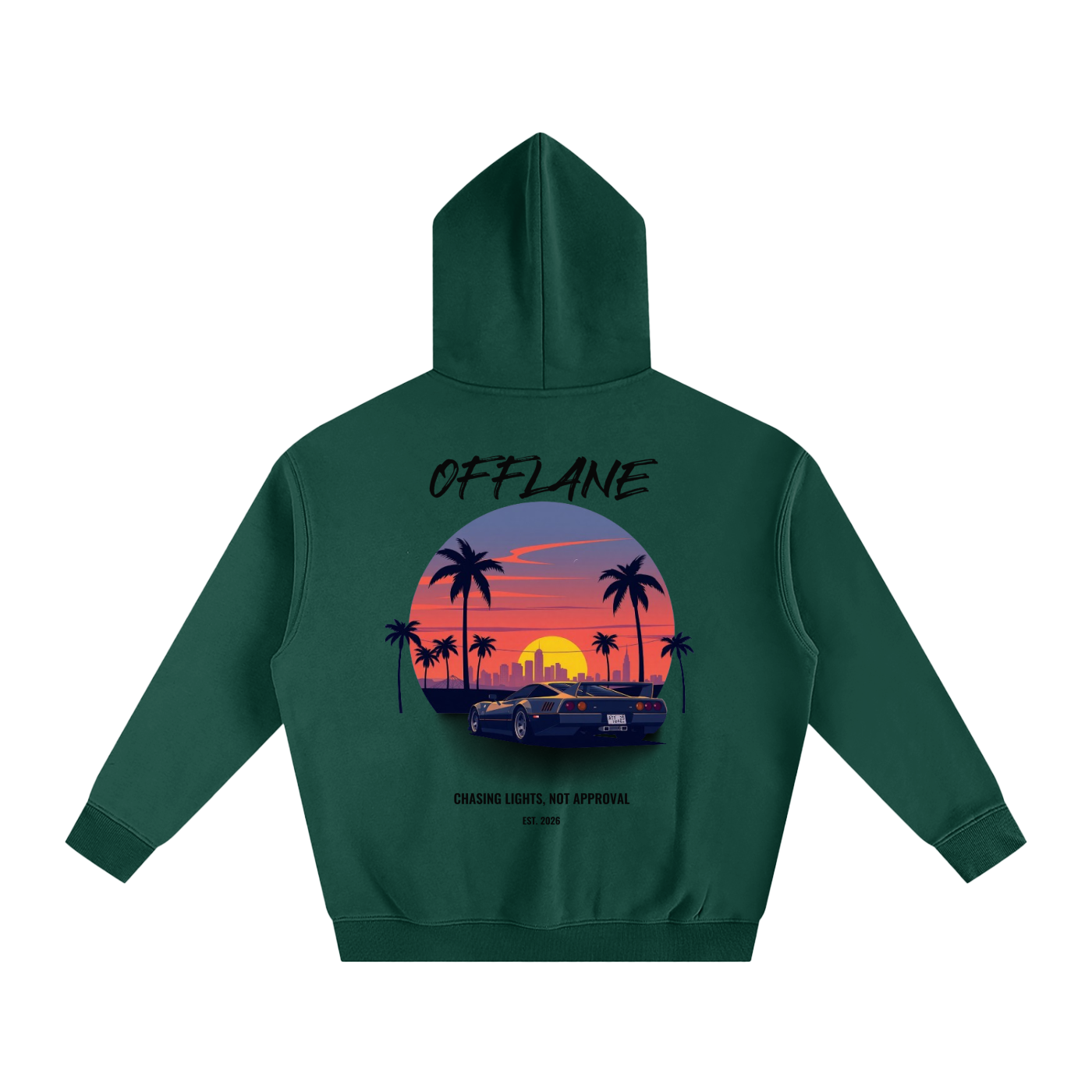 OFFLANE-SUNSET CAR HOODIE