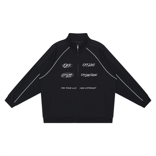 Reflection Striped Raglan Sleeve  Jacket