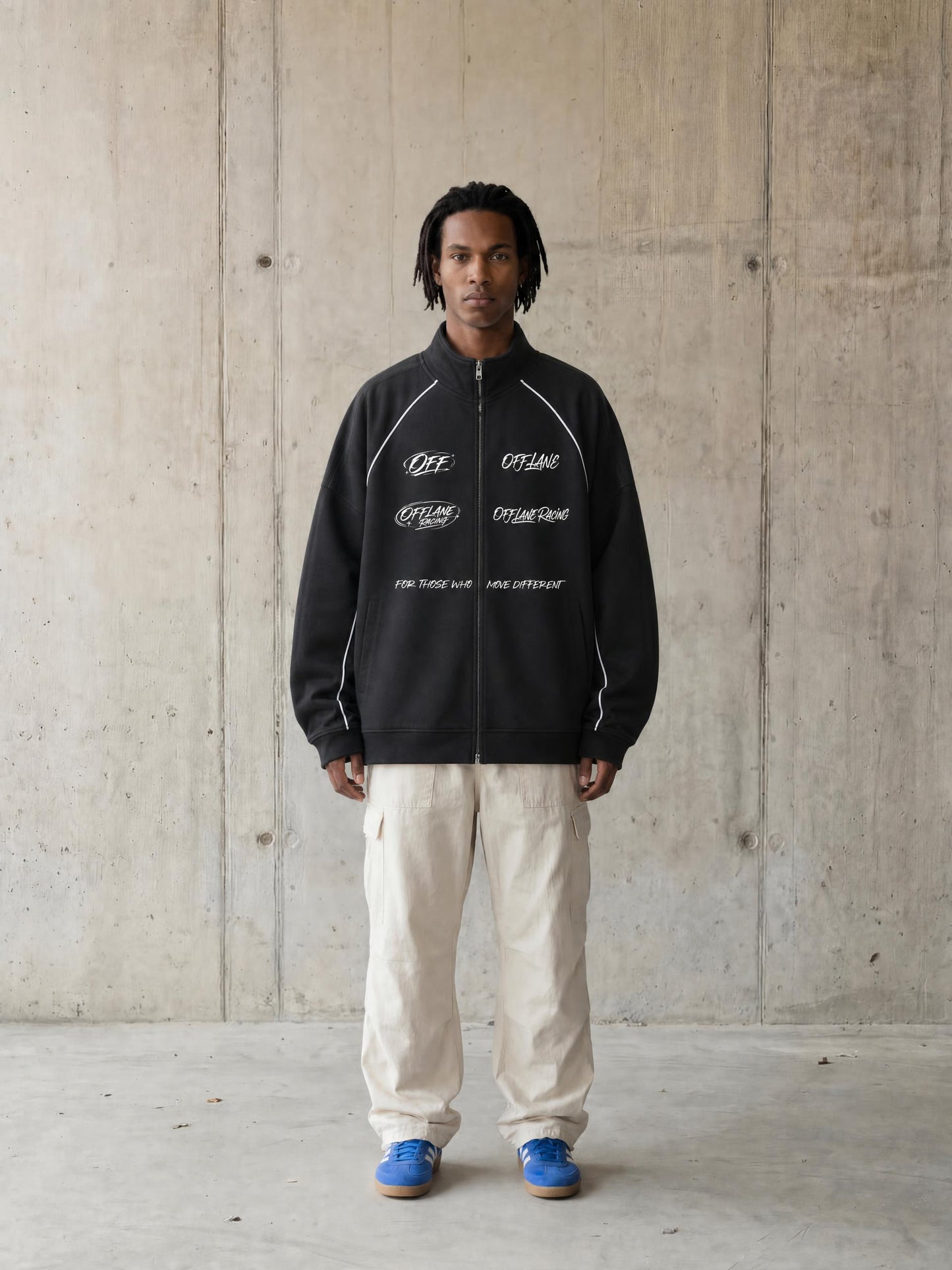 Reflection Striped Raglan Sleeve  Jacket